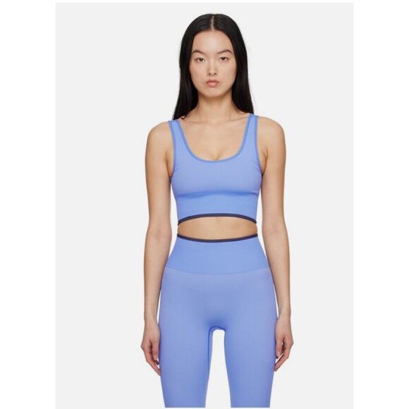 Outdoor Voices Women's Size XXS Seamless Ribbed Knit Longline Bra Blue NWT - Picture 5 of 9
